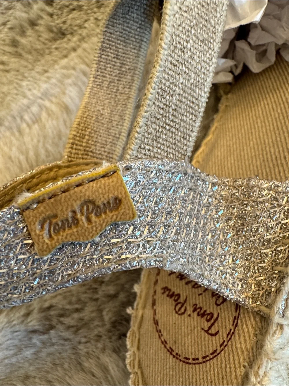 Toni Pons Metallic Beige Espadrille Wedge Sandals